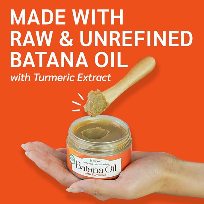 Well's Oil Batana Oil with Turmeric Extract | Made with Batana Oil | Plant-Derived Ingredients | Nourishes & Conditions Hair (4.23 oz / 119 g)