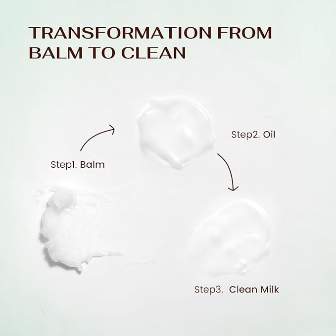 Emerlin Remède Makeup Remover & Cleanser Balm with Coconut Milk & Multi Natrual Plant Oil for Melting, Cleaning And Moisturizing For All Skin Type