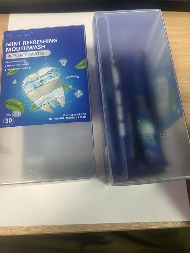 MySmile Mouthwash Alcohol Free, Mouth Wash for Adults, Travel Mouthwash Helps Kill 99% of Bad Breath Germs, Prevents Cavities, Fluoride Free, Fresh Mint