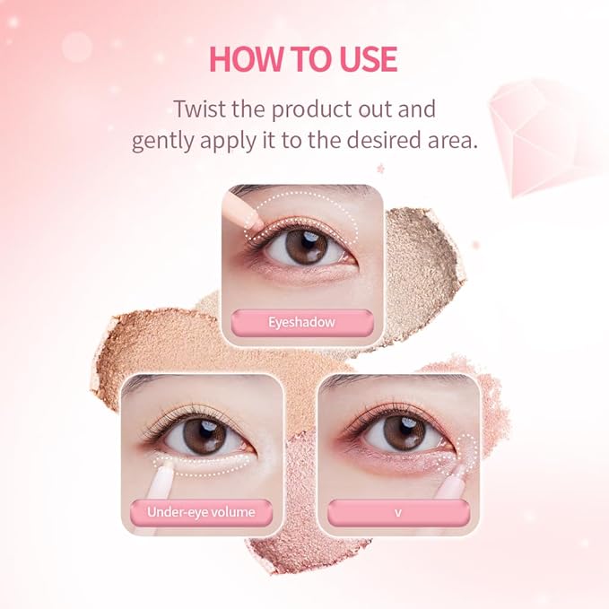 INGA Shine Eyes Stick Shadow - Creamy Shimmer Eyeshadow, Smudge-Proof, Easy-to-Blend, Long-Lasting Eye Makeup Stick with Precise Tip for Easy Application (Dew Peach)