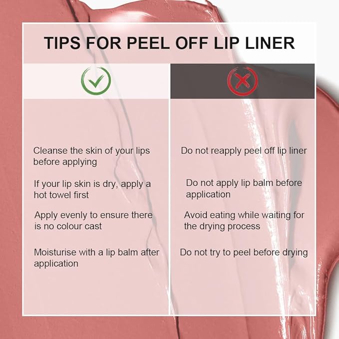 4 Colors Peel Off Lip Liner Stain Set for Women, Long Lasting Waterproof Non-Fading Matte Finish Lip Tint Stains with Tweezer Kit for All Skin Type, Up to 12 Hours (#00, 02, 03, 05)