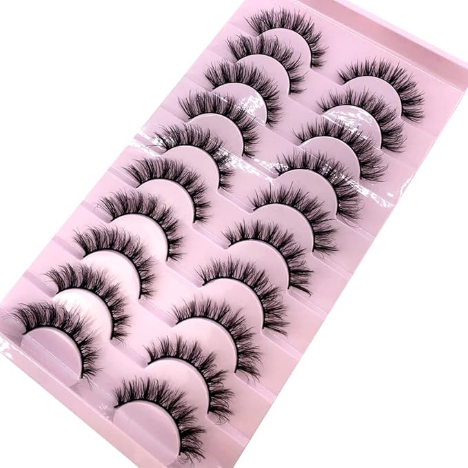 HBZGTLAD Soft Mink Eyelashes 3D Curl Winged End Eye Elongated Fake Lashes Thick Handmade Natural False Eyelash Messy Cross Lash Wholesale (FT-09)