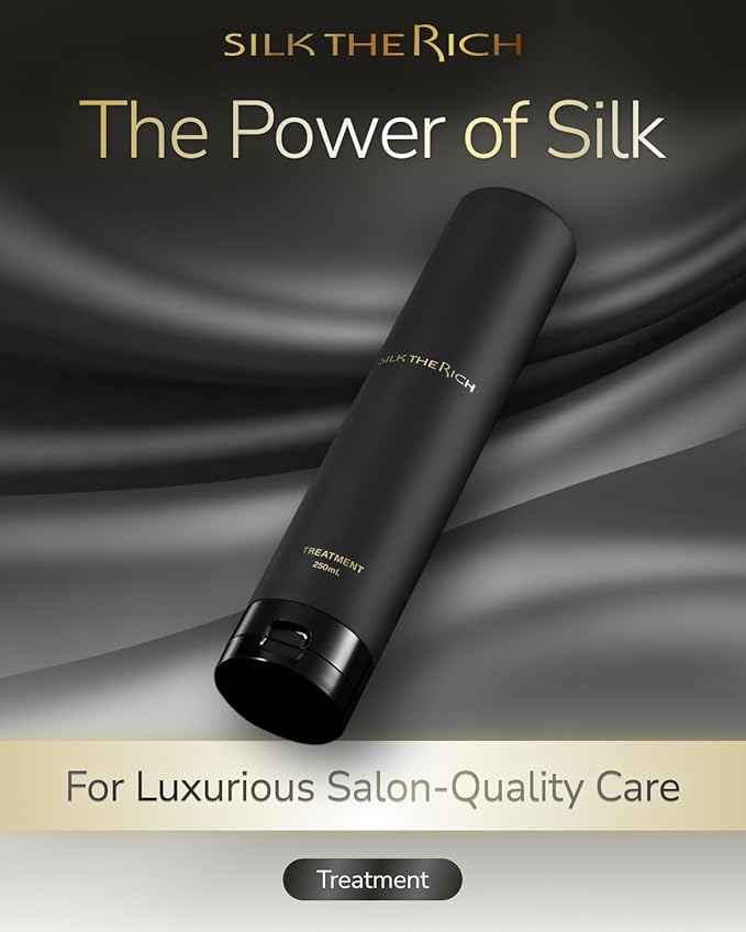 SILK THE RICH Treatment Conditioner, Moisturizing & Repairing Hair Conditioner for Women & Men, For Color-Treated Hair & Dry, Itchy Scalp, Sulfate-Free, Paraben-Free, Black (8.5 fl oz, 250 ml)