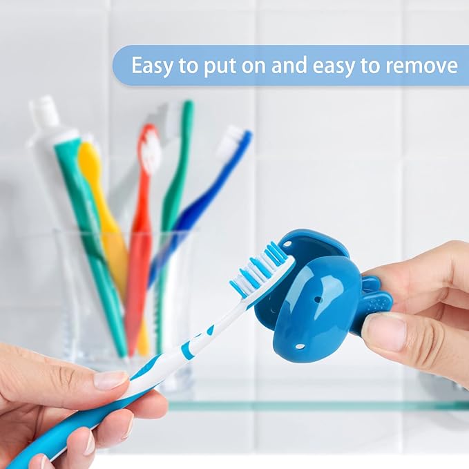 6 Pack Toothbrush Covers Portable Toothbrush Protector Coverings Clips Tooth Brush Storage Head Cover Cap Tooth Brush Covers for Kids Bathroom Home Travel Tooth Brush Case