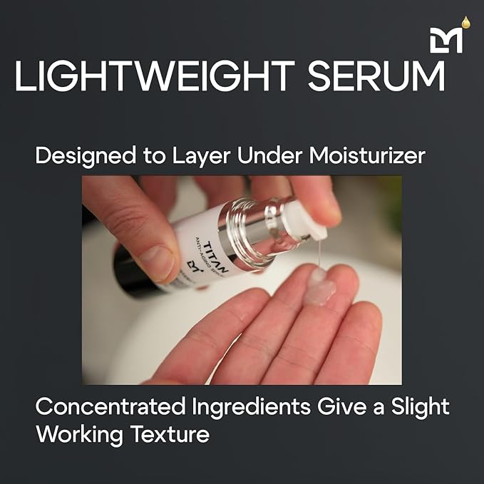 Man Labs Titan Anti-Aging Face Serum for Men – Reduces Appearance of Fine Lines, Dark Spots & Wrinkles – Hydrates Dry and Rough Skin – 5% Niacinamide, Vitamin C, Hyaluronic Acid – Unscented, 1 Fl Oz