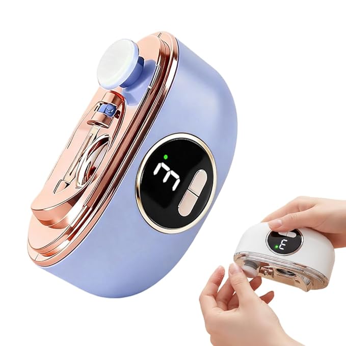 Electric Nail Clippers, 2026 New 2 in 1 Electric Nail Trimmer Polisher with 3 Adjustable Speeds, Automatic Nail Care for Seniors, Adults (Purple)