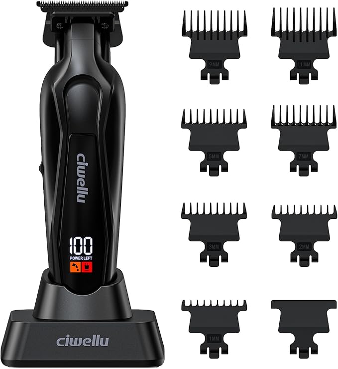 Hair Trimmer for Men, Professional Barber Liner & Beard Trimmer with Zero-Gap T-Blade Clippers,USB-C Fast Charge with 7 Guards for Hair/Body