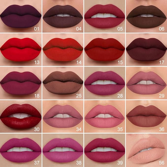 evpct 1Pcs Dark Oxblood Red Matte Lip Liner and Liquid Lipstick Stain Makeup Set for women, Red Long Lasting Smudge Proof vampire makeup Lipstick labiales matte mate larga duracion listip 24 hours