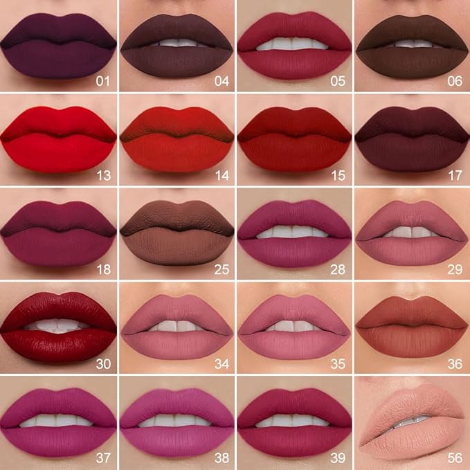 1Pcs 2 in 1 Reddish Brown Matte Lip Liner and Liquid Lipstick Stain Makeup Set for women, Long Lasting Smudge Proof Lip Tint Matte Finish Lip Gloss for All-Day Color Hold Easy to Use 36#