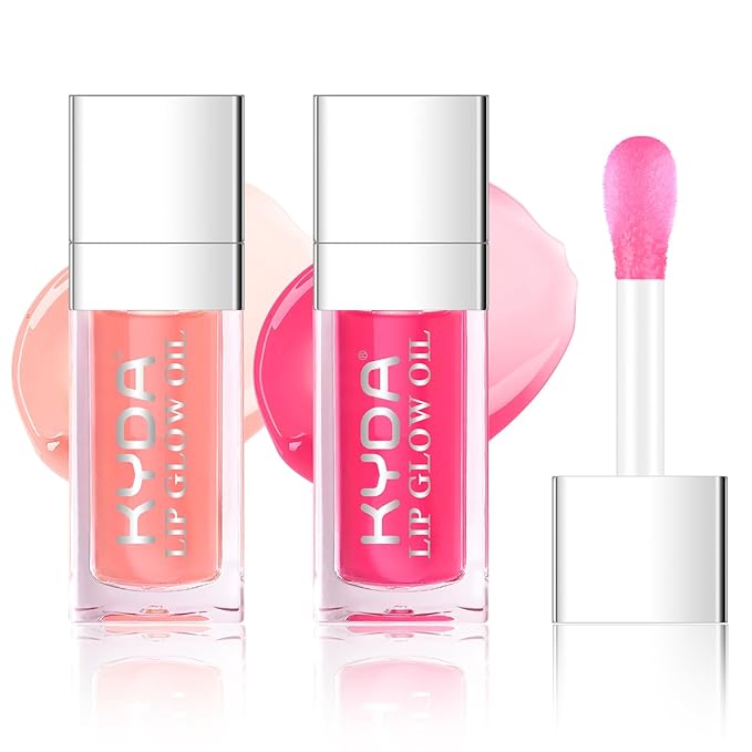 KYDA 2 Colors Hydrating Lip Glow Oil,Moisturizing Lip Hydrating