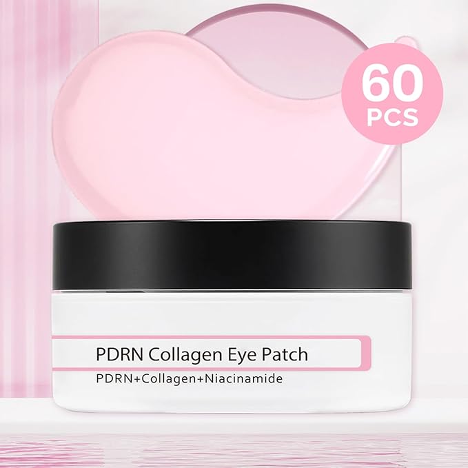 60 Pcs PDRN Under Eye Patches, Eye Mask for Puffy Eyes and Dark Circles, for Eye Bags, Fine Lines and Wrinkles Reduce, Anti Wrinkle, with Niacinamide Hydra-Gel Collagen, Skin Care - Gifts for Women