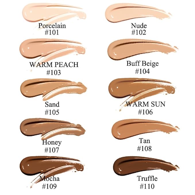 2Pack PHOERA Foundation,Flawless Soft Matte Liquid Foundation Oil Makeup。 (109-Mocha)
