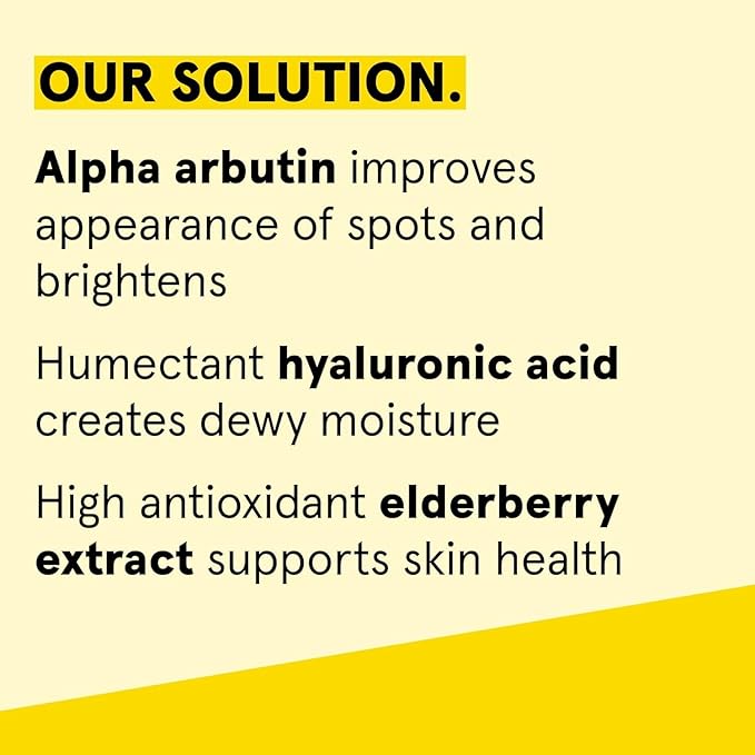 Acure Brightening 2% Alpha Arbutin Serum - Brighter Skin, Improve Dark Spots & Uneven Tone - 100% Vegan with Alpha Arbutin, Hyaluronic Acid & Elderberry Extract - Skincare For All Skin Types - 1 Fl Oz