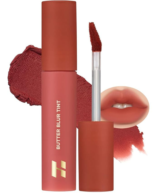 HOLIKA HOLIKA Butter Blur Lip Tint (03 AGING) - Korean Matte Lip Tint, Lightweight High-Pigmented Lips, Velvety Silky Smooth K-Beauty Lip Makeup, Long Wearing Formula
