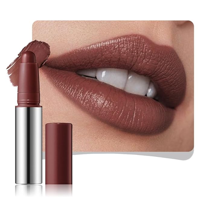 JUAAZIN Maroon Matte Lipstick Crayon - High Pigment Creamy Formula, Waterproof Long Lasting, Smooth Glide Application, Non-Sticklipstick, Ultra Thin Lightweight, Velvet Matte Lip Feel for Women 06#