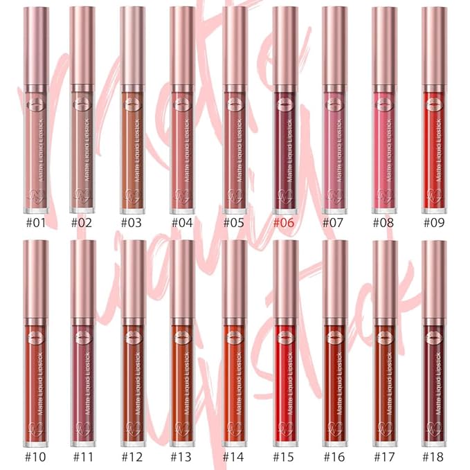 Matte Liquid Lipstick,Dark Red Liquid Lip Stains, Long Lasting Waterproof Lip Gloss Makeup, Velvet Non-Stick Cup Lips Stain X-06#
