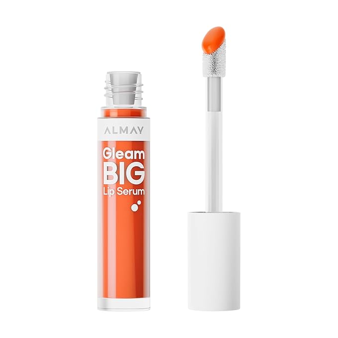 Almay Gleam Big Lip Serum, Hydrating and Moisturizing, Hypoallergenic Lip Gloss, Non-Sticky, 500 Rise and Grind, 0.13 fl oz
