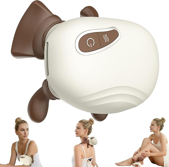 4D Wireless Neck Shoulder Massager, Bionic Hands Deep Tissue Massage, Portable Electric Kneading Shiatsu Back Massager, 3 Relax Massage Modes, for Body Daily Relief, Gifts for Men Women