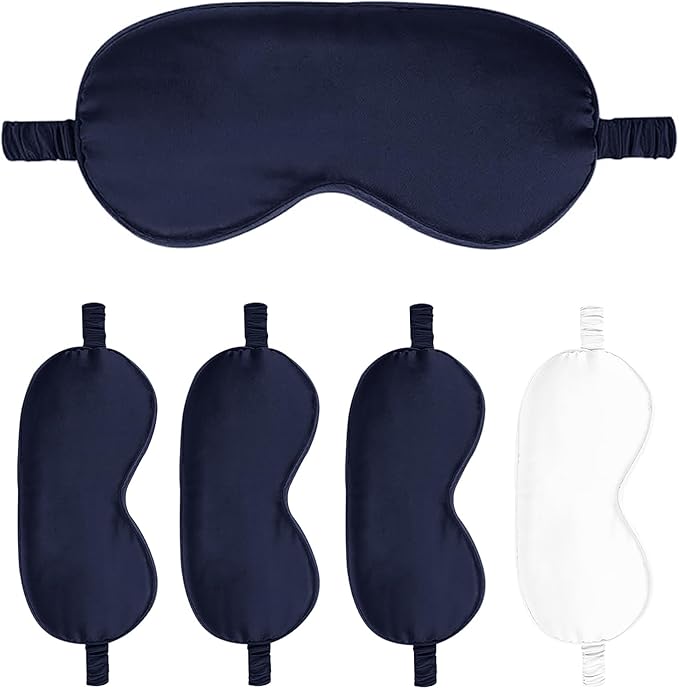 Sleep Masks 5PACK Silk Eyes Cover Satin Eye Mask Silky Blackout Soft Blindfold Sleeping Eyeshades Covers Bridesmaid Gifts