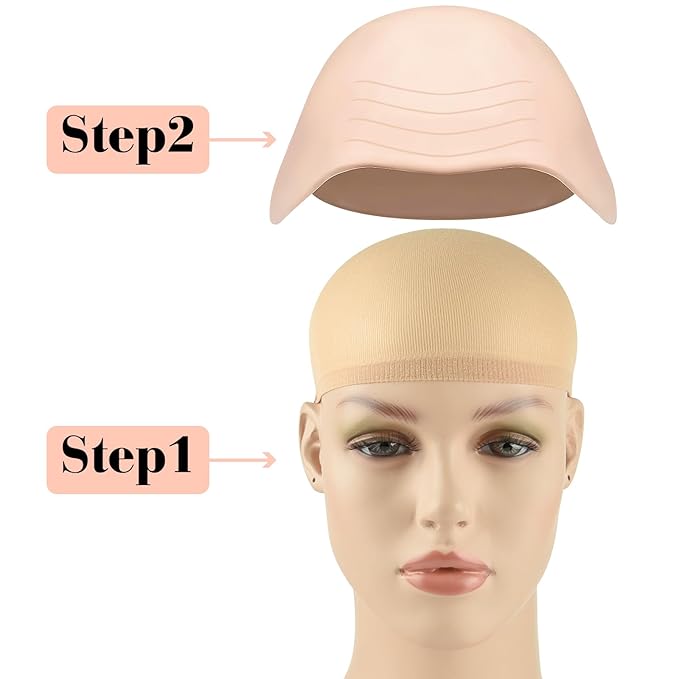 8 PCS Halloween Makeup Latex Bald Cap for Halloween Theme Party Cosplay for adults Women Men Bald Head Wig Cap Bald Hat Costume Accessory