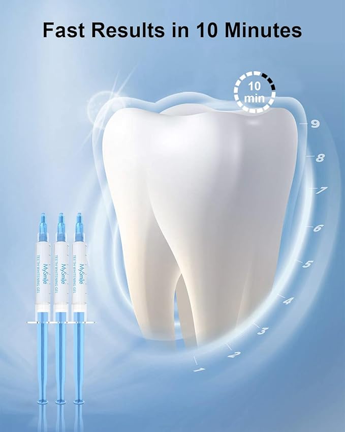 MySmile Teeth Whitening Gel Refills Pack, 6 Non-Sensitive Tooth Whitening Gel for White Teeth, Teeth Whitener Dental Grade Tooth Stain Remover for Tray, Fast Result Whitening