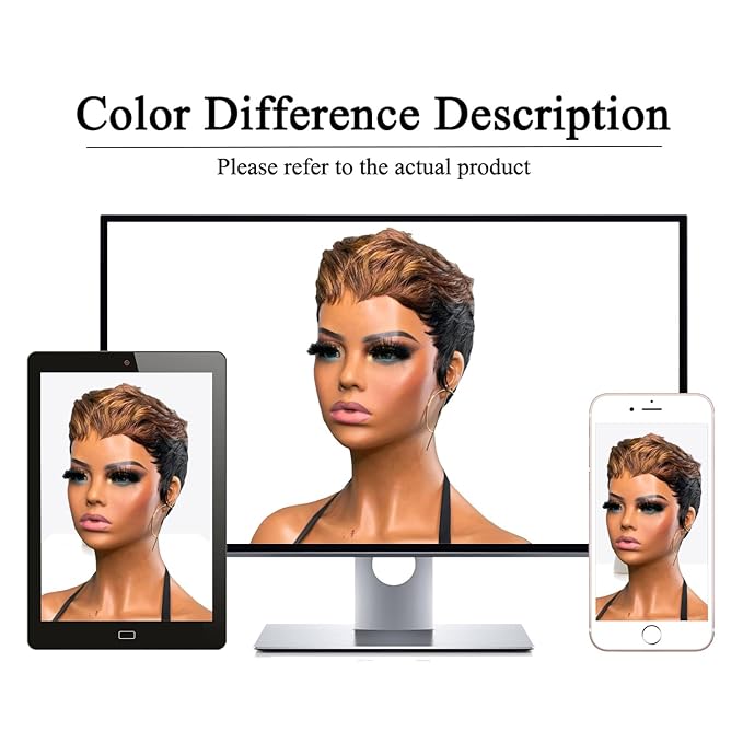 Pixie Cut Wigs for Black Women Short Layered Haircut Pixie Cut Wig Human Hair Natural Black and 4/30 colored Full Machine Made Glueless Wig with Bangs for daily use