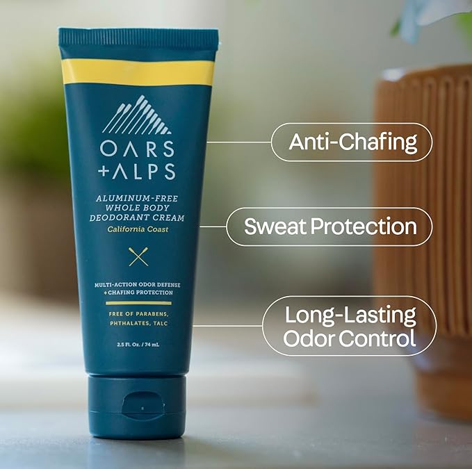 Oars + Alps Whole Body Deodorant for Men & Women, Aluminum Free & Natural Deodorant with Ylang Ylang, Citrus, Patchouli, Multi-Action Odor Defense, Long Lasting, Anti-Chafe, Variety 3 Psck, 2.5oz