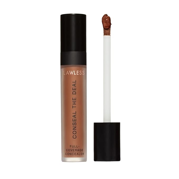Lawless Conseal The Deal Lightweight Longwear Everyday Concealer - Clove - with Antioxidants and Caffeine to Reduce Dark Circles and Puffiness. Long-Wearing and Self-Setting, Silicone-Free - 5 ml.