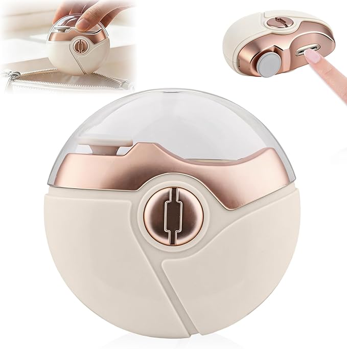 2026 Upgraded Electric Nail Clipper, 3 in 1 Electric Polishing Automatic Nail Clippers, Multi-Functional Electric Nail Trimmer with 2 Adjustable Speeds, Nail Trimmer for Seniors, Adults (Beige)