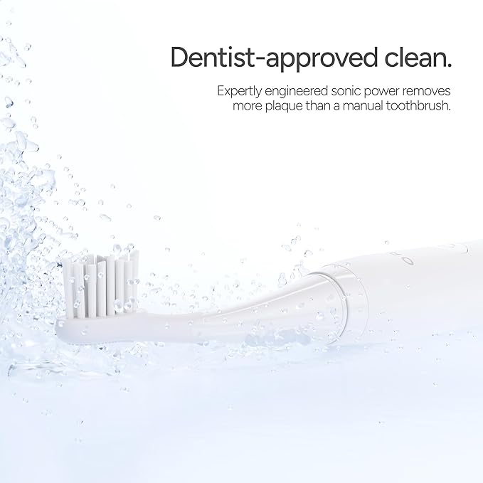 ORDO Lite Sonic Toothbrush, Electric Toothbrushes with 35,000 Pulses Per Min, Dual Modes, Over 5 Weeks Battery, Smart Timer, Waterproof, USB C, Snow