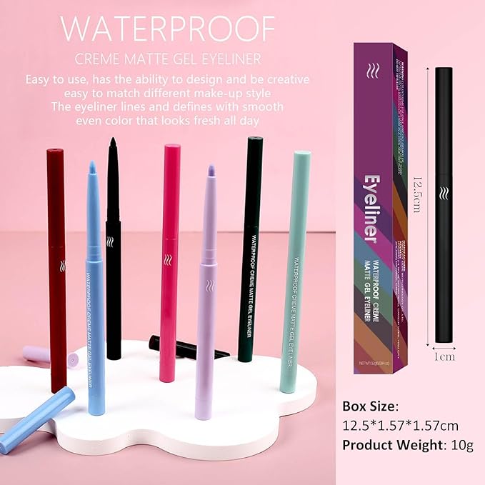 Red Burgundy Eyeliner Waterproof Red Burgundy Eyeliner Pencil Retractable red burgundy gel eyeliner Long Lasting Smudge-proof Hypoallergenic (03#)