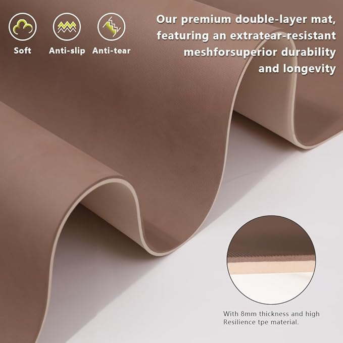 Wide Yoga Mat-80cm Non Slip Extra Thick 1/3'' Fitness Exercise Mat TPE Material High Resiliency Hot Yoga Mats(72“L x 32"W) With Carry Strap for Women Yoga Pilates, Home Floor Workout