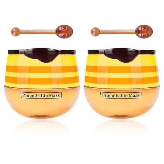 2Pcs Bee Lip Balm Honey Pot, Exfoliator