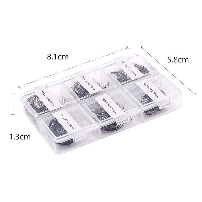 FADLASH Premade Fans Eyelash Extensions 300pcs 10D Premade Lash Fans D Curl Pre Made Fans Lash Extensions Volume Eyelash Extensions Premade Eyelash Fans Loose Fans (10D-0.07D-9-14mm)