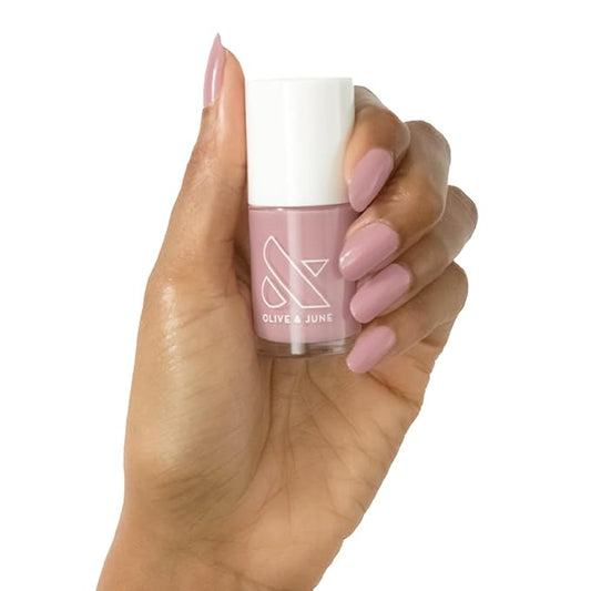 Olive & June Long Lasting Nail Polish | Valentine's Day | Plump Gel-Like Finish No Lamp Needed Lasts up to 10 days | Salon-Quality 15-Free, Vegan & Cruelty-Free Chip-Resistant | World Lit, Mauve