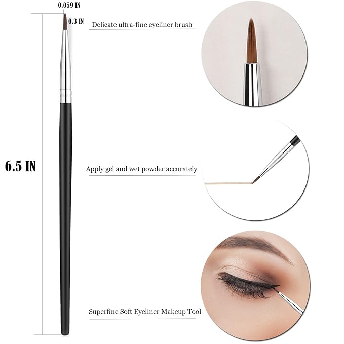 Fine Angled Eyeliner Brushes, JASSINS Precision Gel Eye Liner Brush,Synthetic Bristles Eye Makeup Tool,Ultra Thin Slanted Flat Angle for Beauty Cosmetic Tool