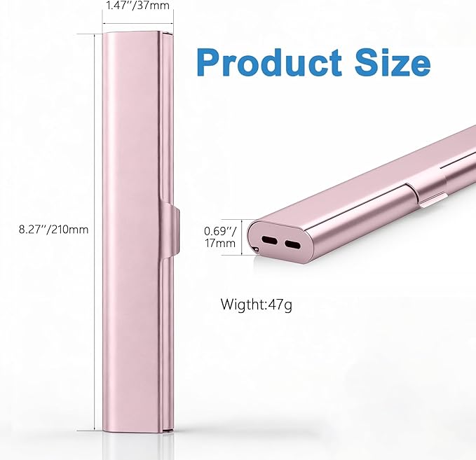 Portable Toothbrush Travel Case: Breathable & Dirt-Proof Hotel Camping Outdoor - Aluminum for Storage Recyclable Traveler (1, Rose Gold)