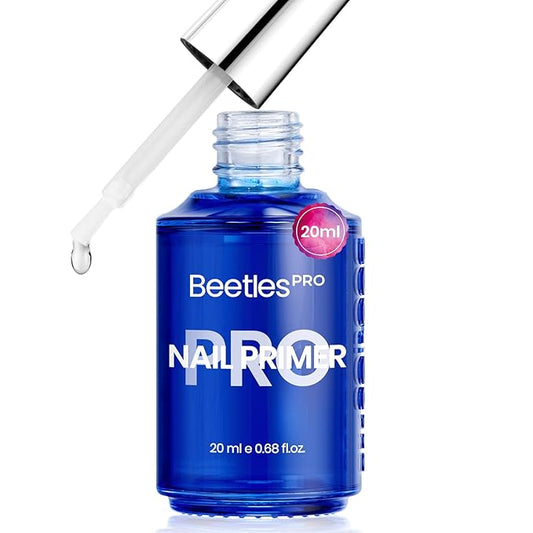 Beetles Pro Nail Primer for Gel Nail Polish, 20ml Primer Hema-Free & Acid Free Nail Bond Prep Acrylic Supplies Fast Dry Nail Supplies Professional Salons Manicured