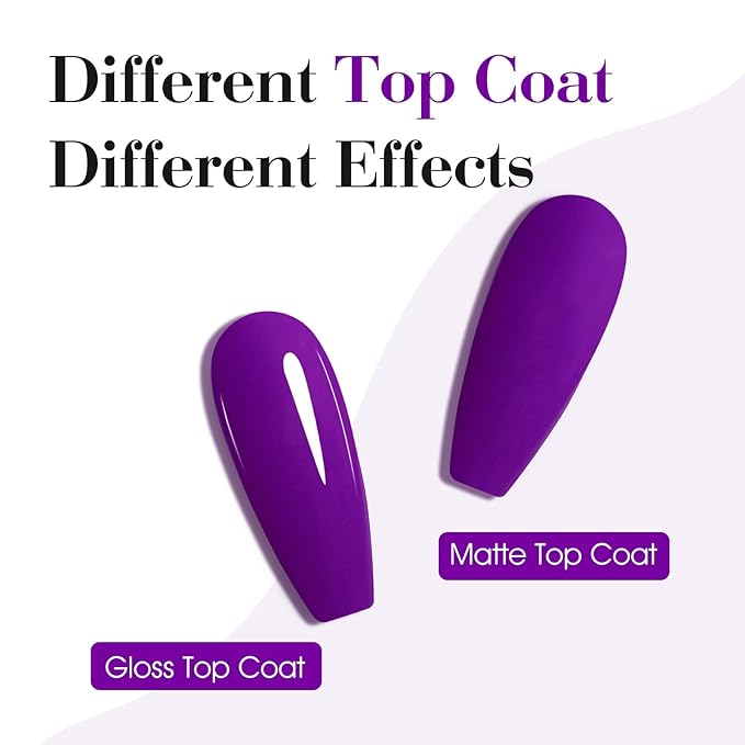 CANNI Purple Gel Nail Polish, 1Pcs Dark Purple Gel Polish Deep Color High Gloss Soak Off U V Nail Manicure Salon DIY