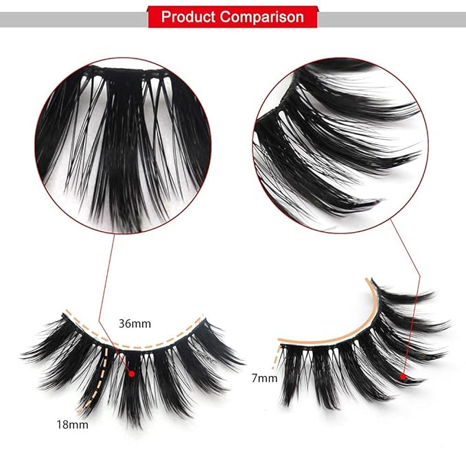 Losha Eyelashes Natural Look Faux Mink Lashes Pack Handmade Fluffy False Eyelashes 14 Pairs Eye Lashes (F69)