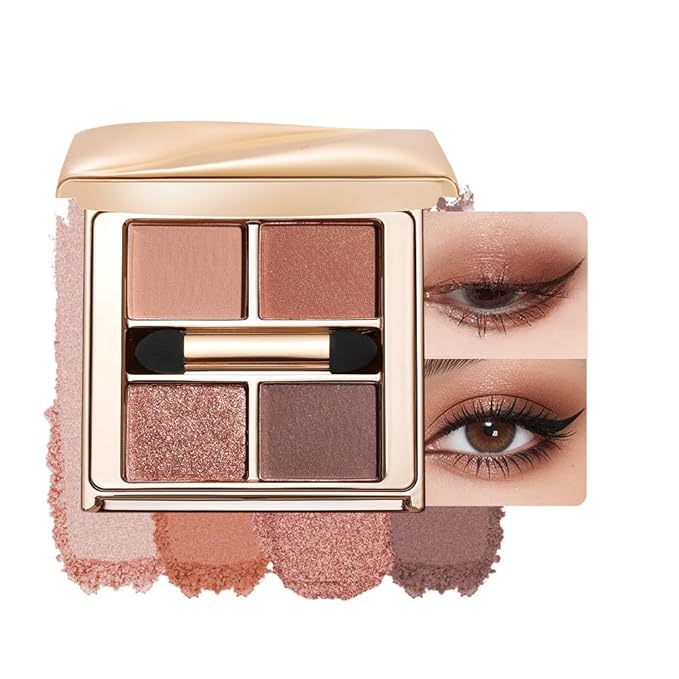 Warm Peach Brown Nude Eyeshadow Palette, Matte&Shimmer Eye Makeup for Natural Daily Looks and Soft Smokey Definition, Enhances Brown Hazel and Green Eyes with High-Pigment Blendable Long-Wear Formula