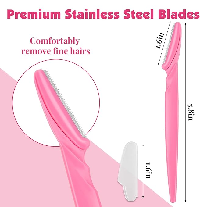 88 Pack Eyebrow Razors & Face Razors for Women – 4-Color Dermaplane Razors for Women & Men in Storage Jar, Safe Facial Shaver with Covers, Ideal Stocking Stuffer