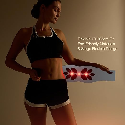JOVS Red Light Therapy Belt for Back & Abdomen, 660/850/1064nm Red Light Therapy for Body, Portable & Cordless, Flexible 27"-41" Fit, Pain Relief/Circulation Boost/Muscle Relaxation