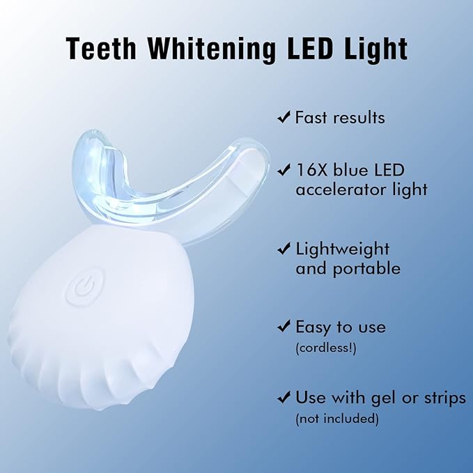 Teeth Whitening Light,10X More Powerful Blue Led Light Connected with USB, Non-Battery Teeth Whitening LED Light in Home Use
