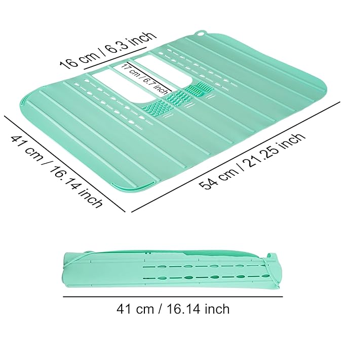 Ranphykx Sink Foldable Cover for Counter Space - Makeup Brush Cleaning Mat - Bathroom Makeup Tools Organizer Space Saver Bathroom Sink Silicone Cover