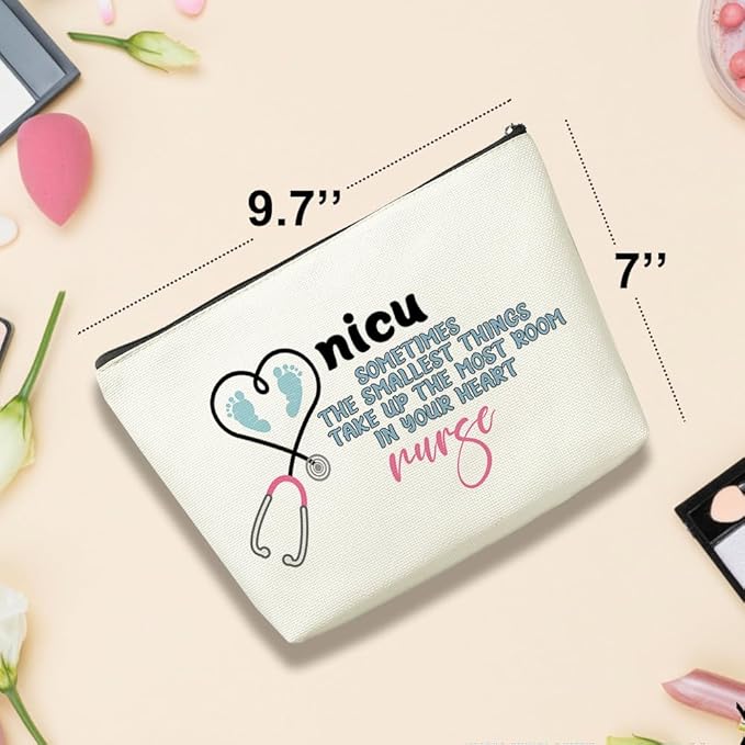 Funny Nicu Nurse Gifts Makeup Bag Nurse Accessories for Work Nurse Practitioner Nurse Gifts for Women Cute Cosmetic Bag Neonatal ICU Nurse Rn Gifts for Nurses Nursing Graduation Nurses Week Birthday