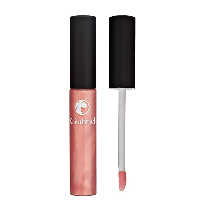 Gabriel Cosmetics Lip Gloss, Natural Lipgloss, Paraben Free, Vegan, Gluten-free,Cruelty-free, Non GMO, High performance and long lasting, Infused with Jojoba Seed Oil and Aloe, .27 fl oz. (Ambrosia)