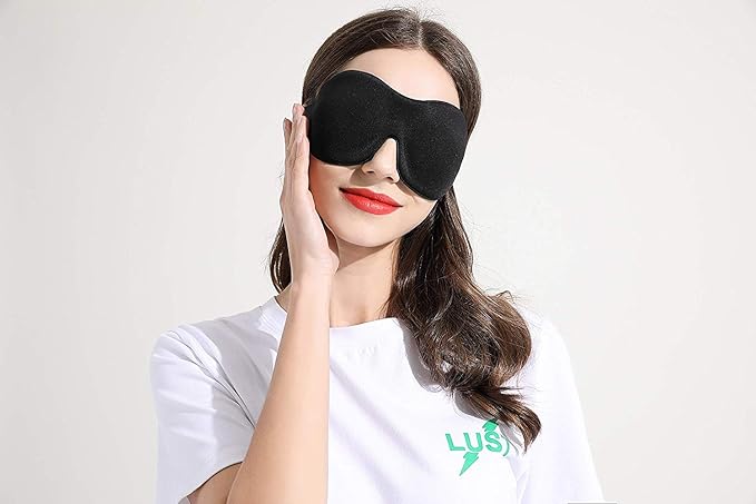AMAZKER Cute Eye Mask Sleep Mask for Men Women Kids,2 Pack 3D Contoured Cup Sleeping Mask & Blindfold, Concave Molded Night Sleep Mask, Block Out Light (B-Stars, 1 Count (Pack of 1))
