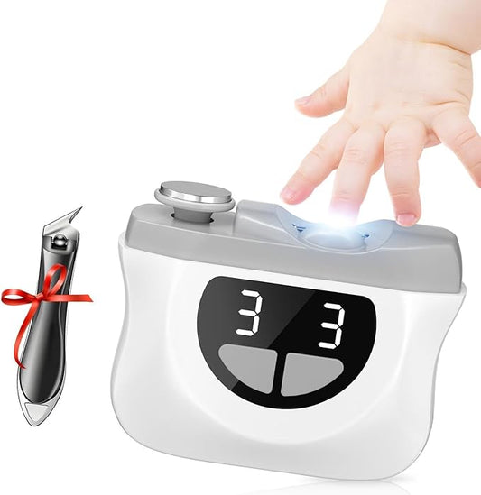 2 in 1 Improved Nail Clippers Set, Electric Nail Clipper, 2026 Improved Automatic Nail File Trimmer with Polishing for Kids, Adult, Seniors, Men, Caregivers (Gift Oblique Nail Clippers)-Grey