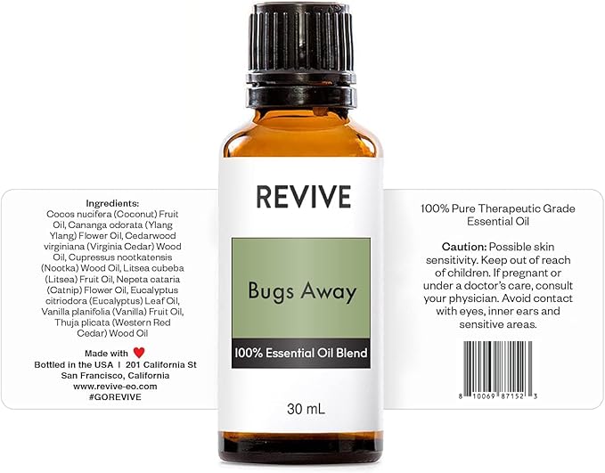 Bugs Away Essential Oil Blend 30mL by Revive Essential Oils - 100% Pure Therapeutic Grade, for Diffuser, Humidifier, Massage, Aromatherapy, Skin & Hair Care